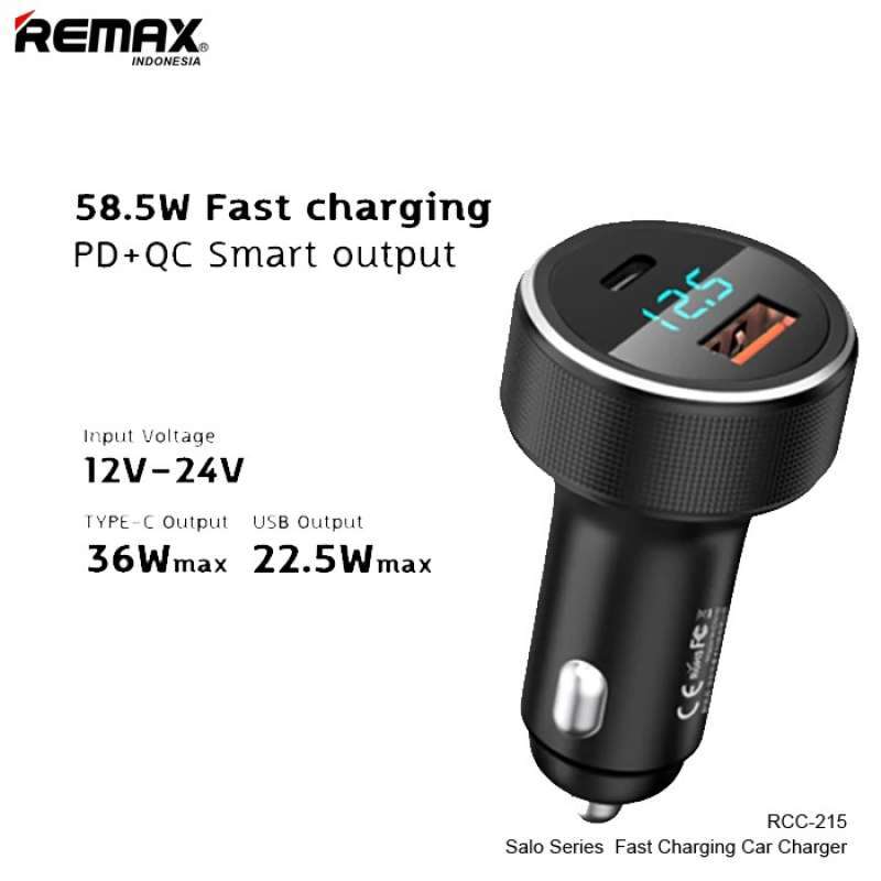 REMAX RCC215 Salo Series 58.5W PD+QC Fast Charging Car Charger