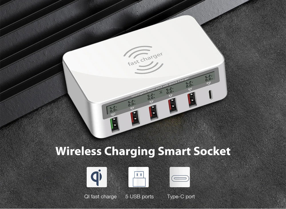 Wirless Smart USB Display Charger 100W Model:818PF