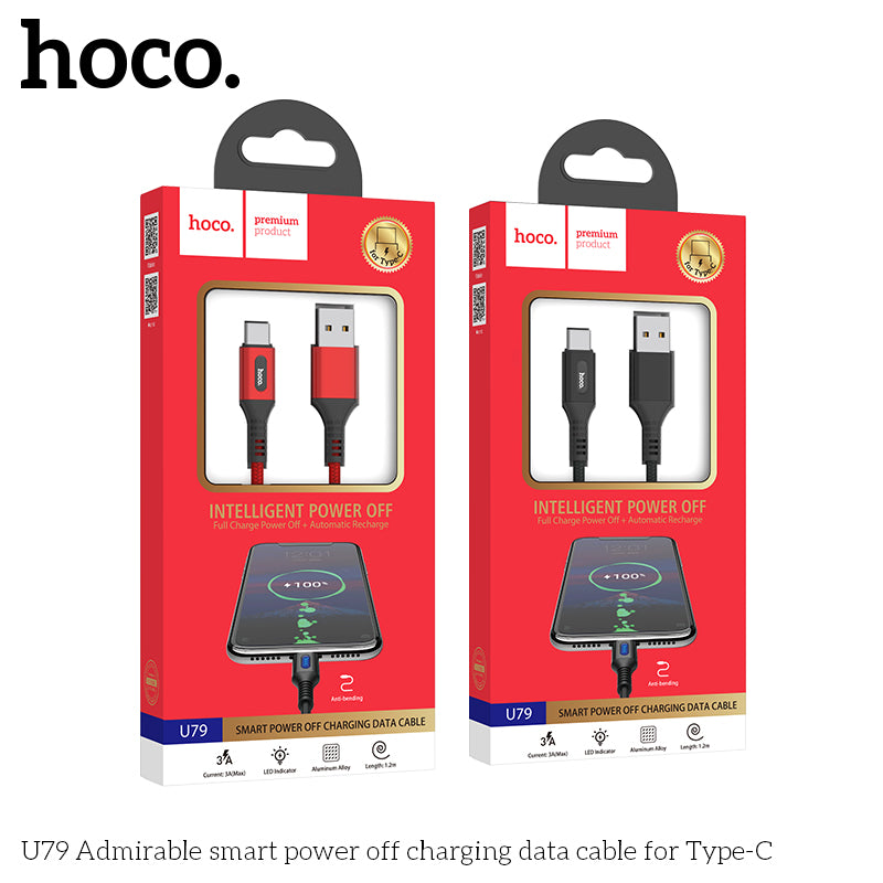 Hoco - U79 Admirable smart power off charging data cable - Type-C