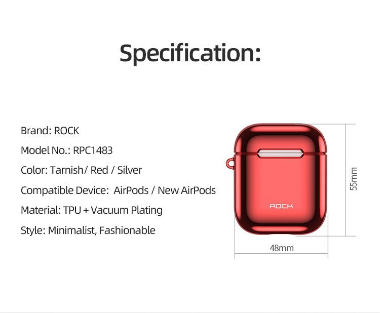 Rock - Electroplate Protective Case for Airpods / New Airpods #RPC1483