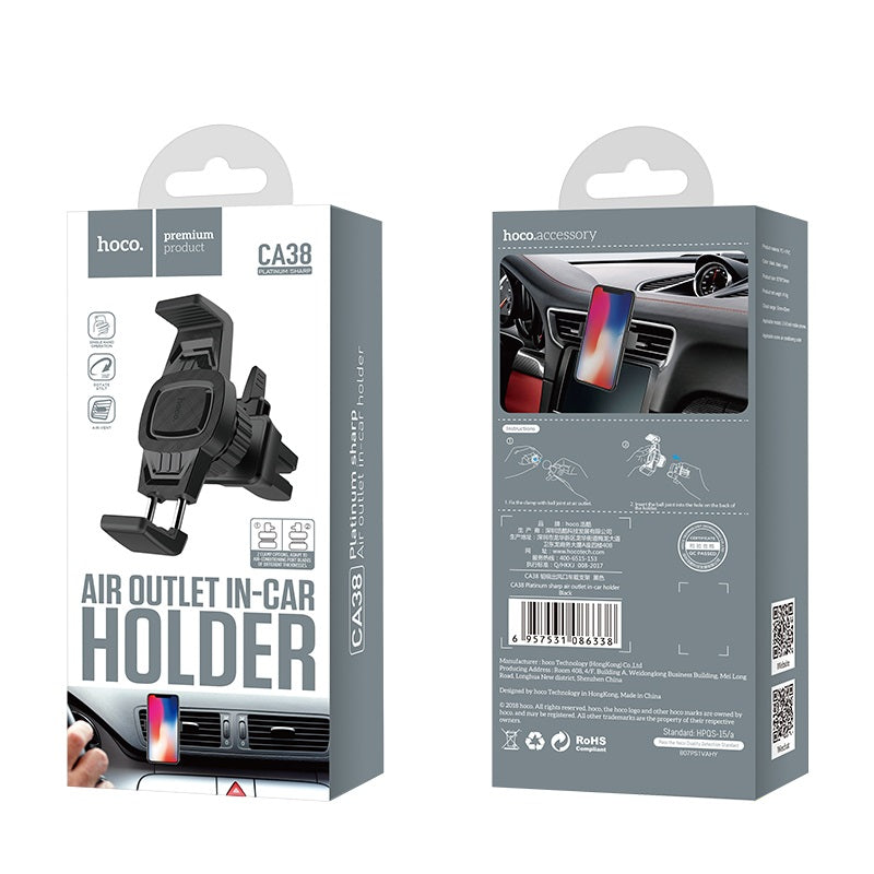 Hoco - CA38 Platinum sharp air outlet in-car holder